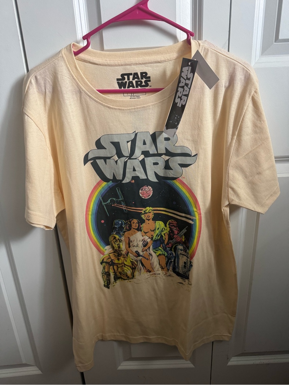 Star Wars Men’s Graphic Tee - Cream Vintage Poster Design